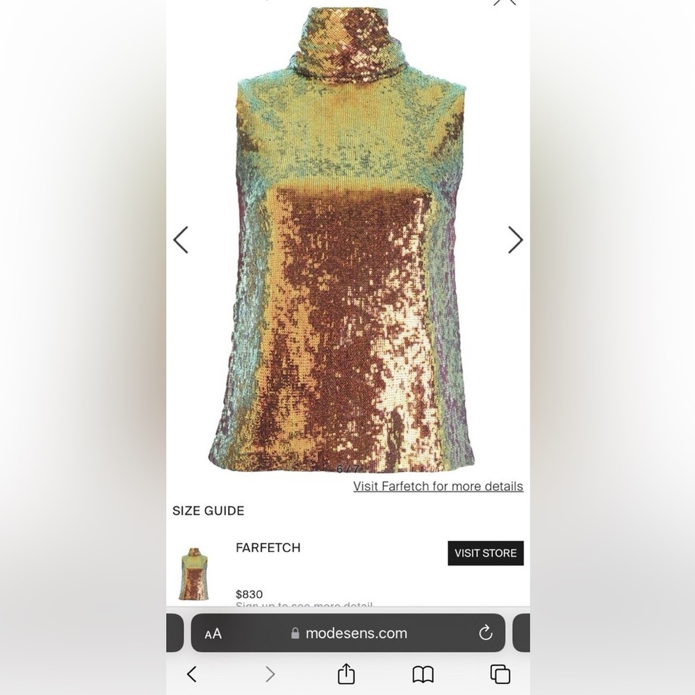 Lapointe - Pink-Gold Iridescent Sequin Draped Sleeveless Turtleneck